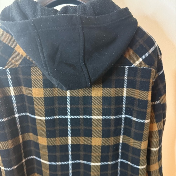 Matix Black and Brown Plaid Shirt Jacket - Picture 3 of 8